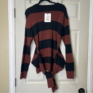 KBB by KAHLANA Women's 'The Wrap Sweater'- Burgund Burgundy/Black